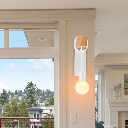Contemporary Industrial Rectangular Cylinder Glass Iron 1-Light Wall Sconce Lamp For Living Room