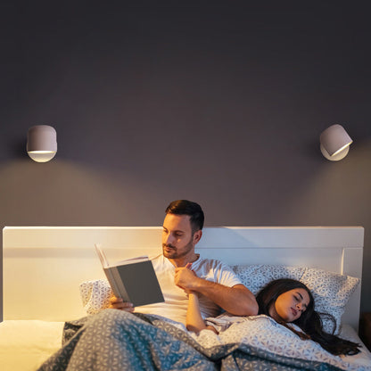 Modern Minimalist Cylinder Round Rotatable Aluminum LED Wall Sconce Lamp For Living Room