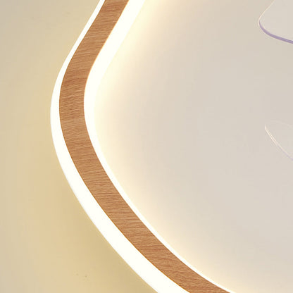 モダンアールデコ調 三角形 五角形 四角形 PVC アルミ LED フラッシュマウント シーリングファンライト 寝室用