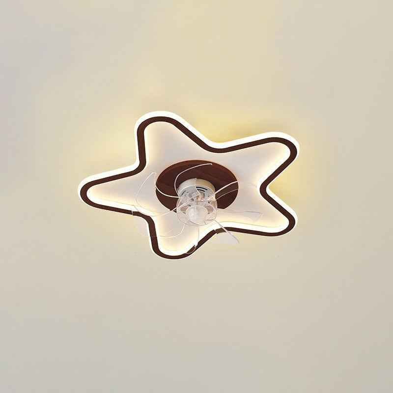 モダンアールデコ調 三角形 五角形 四角形 PVC アルミ LED フラッシュマウント シーリングファンライト 寝室用