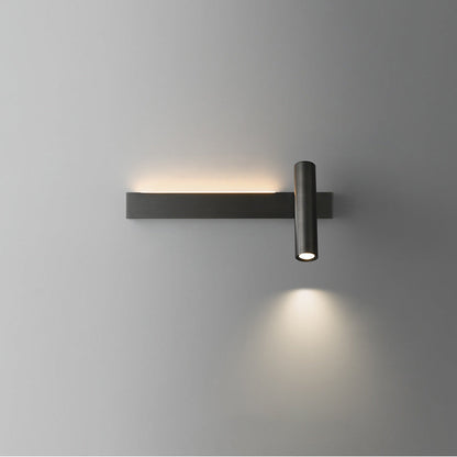 Modern Minimalist Rectangular Rotatable Cylinder Acrylic Copper LED Wall Sconce Lamp For Living Room