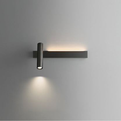 Modern Minimalist Rectangular Rotatable Cylinder Acrylic Copper LED Wall Sconce Lamp For Living Room