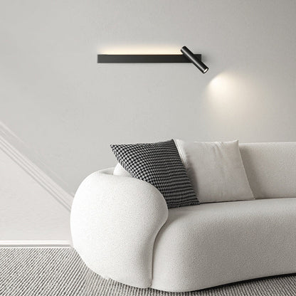 Modern Minimalist Rectangular Rotatable Cylinder Acrylic Copper LED Wall Sconce Lamp For Living Room