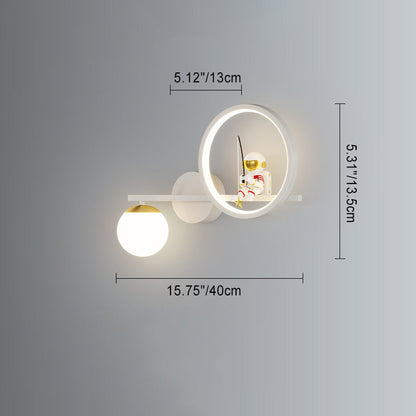 مصباح حائط LED دائري من الأكريليك من الحديد بتصميم آرت ديكو عصري لغرفة المعيشة 