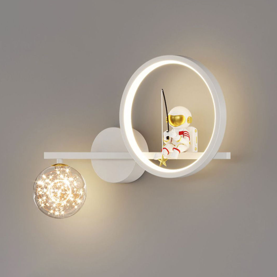 مصباح حائط LED دائري من الأكريليك من الحديد بتصميم آرت ديكو عصري لغرفة المعيشة 