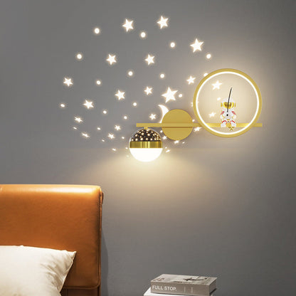 مصباح حائط LED دائري من الأكريليك من الحديد بتصميم آرت ديكو عصري لغرفة المعيشة 