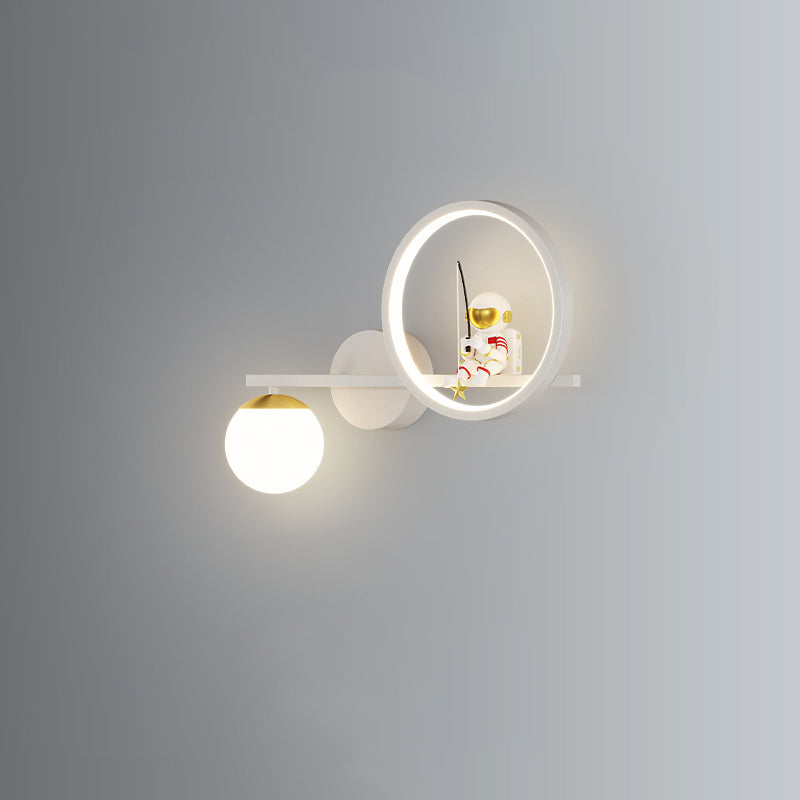 مصباح حائط LED دائري من الأكريليك من الحديد بتصميم آرت ديكو عصري لغرفة المعيشة 