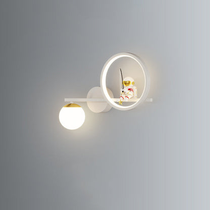 مصباح حائط LED دائري من الأكريليك من الحديد بتصميم آرت ديكو عصري لغرفة المعيشة 