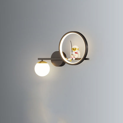 مصباح حائط LED دائري من الأكريليك من الحديد بتصميم آرت ديكو عصري لغرفة المعيشة 