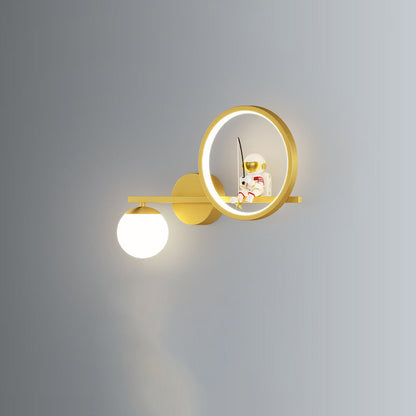 مصباح حائط LED دائري من الأكريليك من الحديد بتصميم آرت ديكو عصري لغرفة المعيشة 