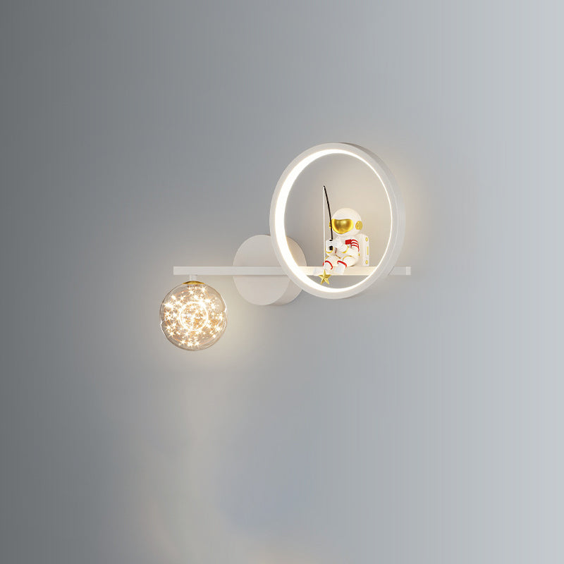 مصباح حائط LED دائري من الأكريليك من الحديد بتصميم آرت ديكو عصري لغرفة المعيشة 