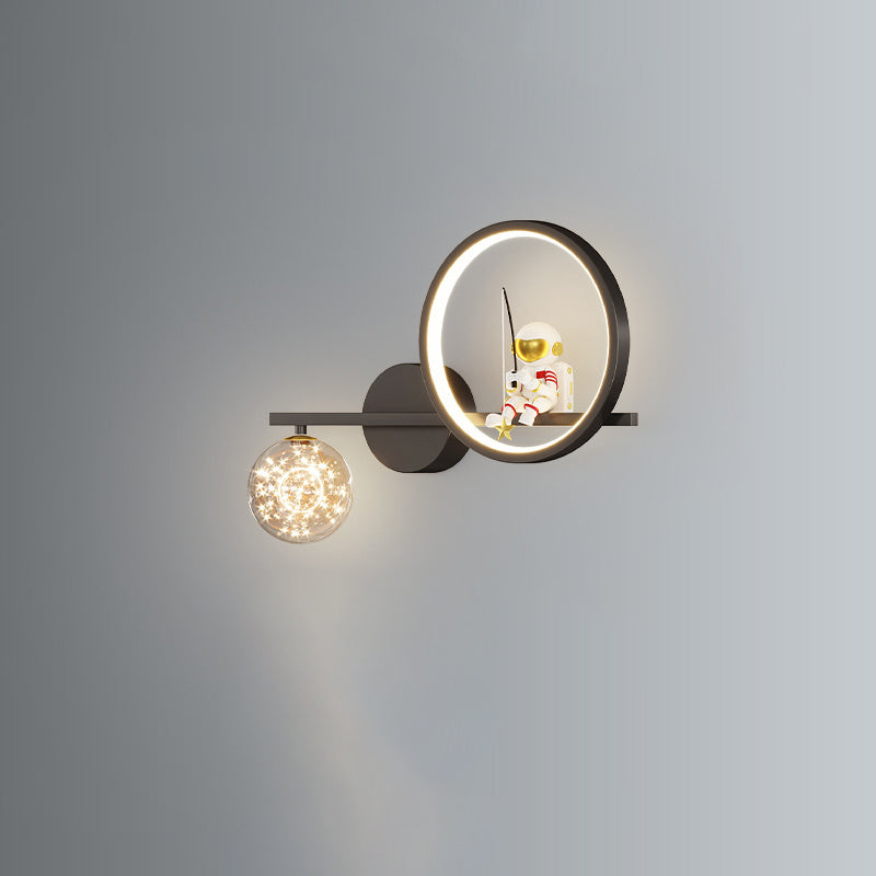 مصباح حائط LED دائري من الأكريليك من الحديد بتصميم آرت ديكو عصري لغرفة المعيشة 