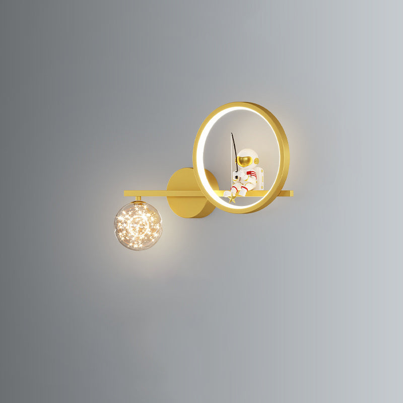 مصباح حائط LED دائري من الأكريليك من الحديد بتصميم آرت ديكو عصري لغرفة المعيشة 