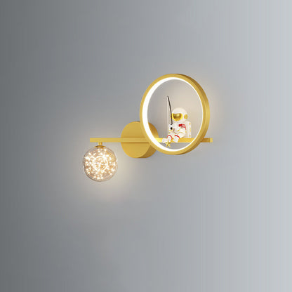 مصباح حائط LED دائري من الأكريليك من الحديد بتصميم آرت ديكو عصري لغرفة المعيشة 