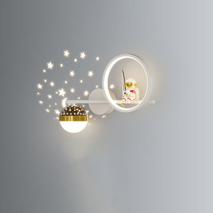 مصباح حائط LED دائري من الأكريليك من الحديد بتصميم آرت ديكو عصري لغرفة المعيشة 