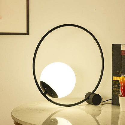 Modern Minimalist Magic Bean Round Iron 1-Light Table Lamp For Living Room