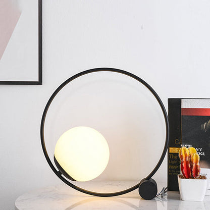 Modern Minimalist Magic Bean Round Iron 1-Light Table Lamp For Living Room