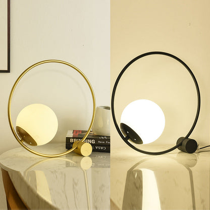 Modern Minimalist Magic Bean Round Iron 1-Light Table Lamp For Living Room