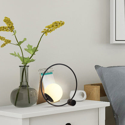 Modern Minimalist Magic Bean Round Iron 1-Light Table Lamp For Living Room
