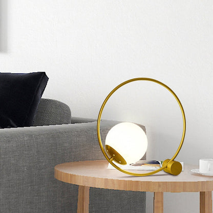 Modern Minimalist Magic Bean Round Iron 1-Light Table Lamp For Living Room