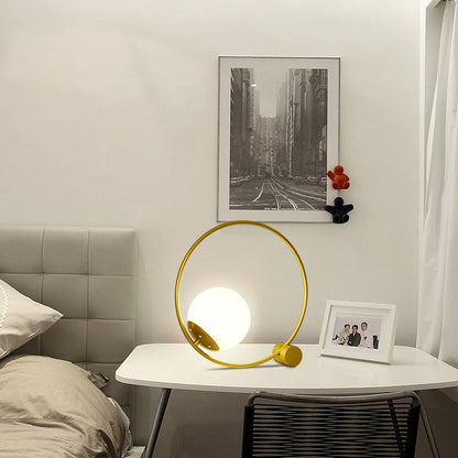 Modern Minimalist Magic Bean Round Iron 1-Light Table Lamp For Living Room