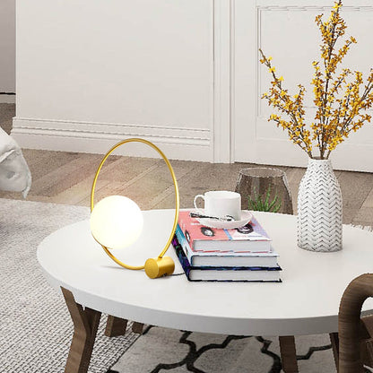 Modern Minimalist Magic Bean Round Iron 1-Light Table Lamp For Living Room