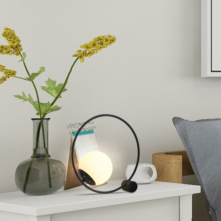 Modern Minimalist Magic Bean Round Iron 1-Light Table Lamp For Living Room