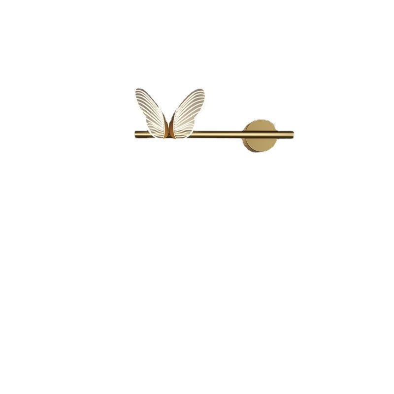 Modern Luxury Butterfly Round Long Acrylic Aluminum Iron LED Wall Sconce Lamp For Living Room