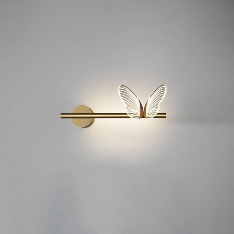 Modern Luxury Butterfly Round Long Acrylic Aluminum Iron LED Wall Sconce Lamp For Living Room