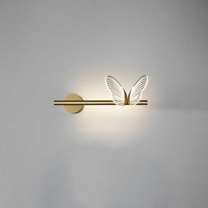 Modern Luxury Butterfly Round Long Acrylic Aluminum Iron LED Wall Sconce Lamp For Living Room