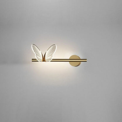 Modern Luxury Butterfly Round Long Acrylic Aluminum Iron LED Wall Sconce Lamp For Living Room