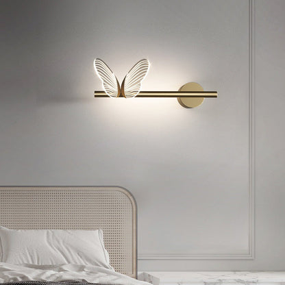 Modern Luxury Butterfly Round Long Acrylic Aluminum Iron LED Wall Sconce Lamp For Living Room