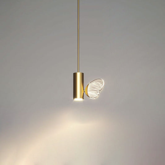 モダンアールデコ バタフライシリンダー アクリル アイアン アルミ LED ペンダントライト リビングルーム用
