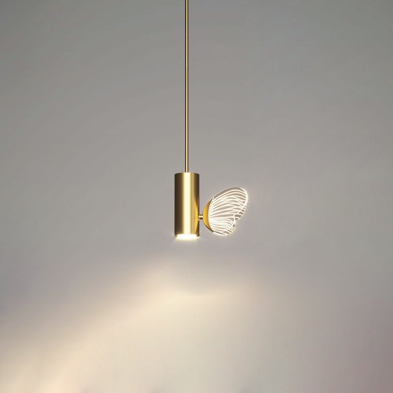 モダンアールデコ バタフライシリンダー アクリル アイアン アルミ LED ペンダントライト リビングルーム用