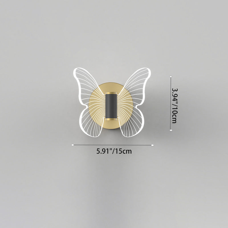 現代的なスカンジナビアのラウンドバタフライ長方形アクリルハードウェアLED壁取り付け用燭台ランプリビングルーム用