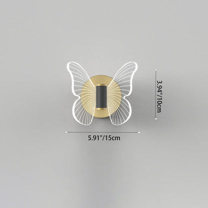 現代的なスカンジナビアのラウンドバタフライ長方形アクリルハードウェアLED壁取り付け用燭台ランプリビングルーム用