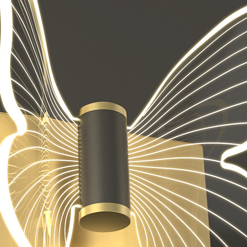 現代的なスカンジナビアのラウンドバタフライ長方形アクリルハードウェアLED壁取り付け用燭台ランプリビングルーム用