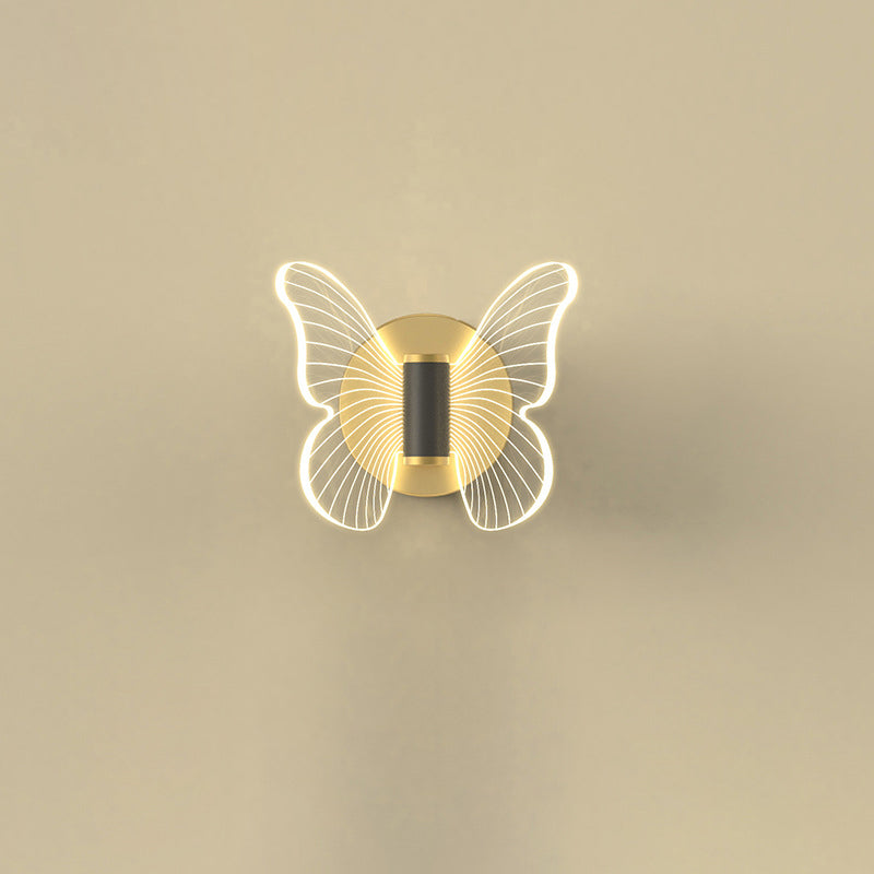 現代的なスカンジナビアのラウンドバタフライ長方形アクリルハードウェアLED壁取り付け用燭台ランプリビングルーム用