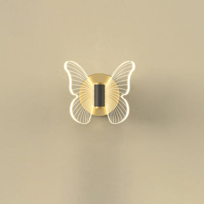 現代的なスカンジナビアのラウンドバタフライ長方形アクリルハードウェアLED壁取り付け用燭台ランプリビングルーム用