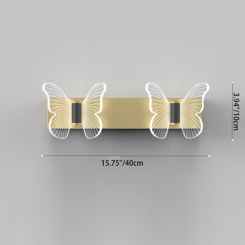 現代的なスカンジナビアのラウンドバタフライ長方形アクリルハードウェアLED壁取り付け用燭台ランプリビングルーム用