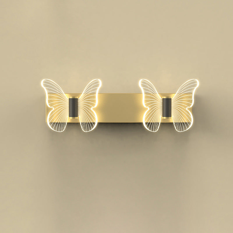 現代的なスカンジナビアのラウンドバタフライ長方形アクリルハードウェアLED壁取り付け用燭台ランプリビングルーム用