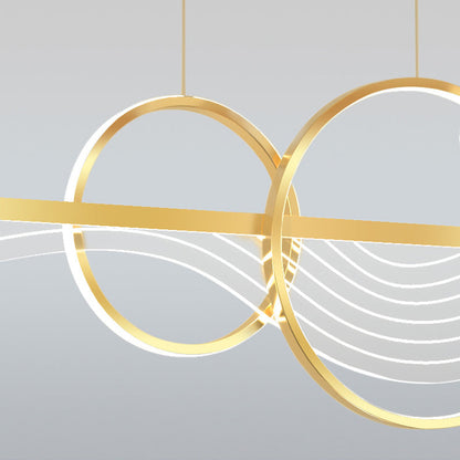 ثريا LED دائرية طويلة من الأكريليك والألومنيوم بتصميم فراشة على شكل موجة حديثة لغرفة المعيشة