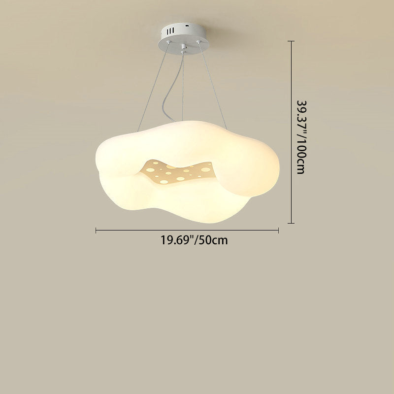 Contemporary Creative Creamy Clouds Irregular Round PE Iron LED Chandelier For Living Room
