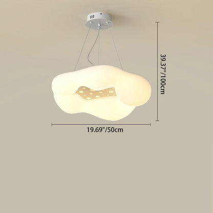 Contemporary Creative Creamy Clouds Irregular Round PE Iron LED Chandelier For Living Room