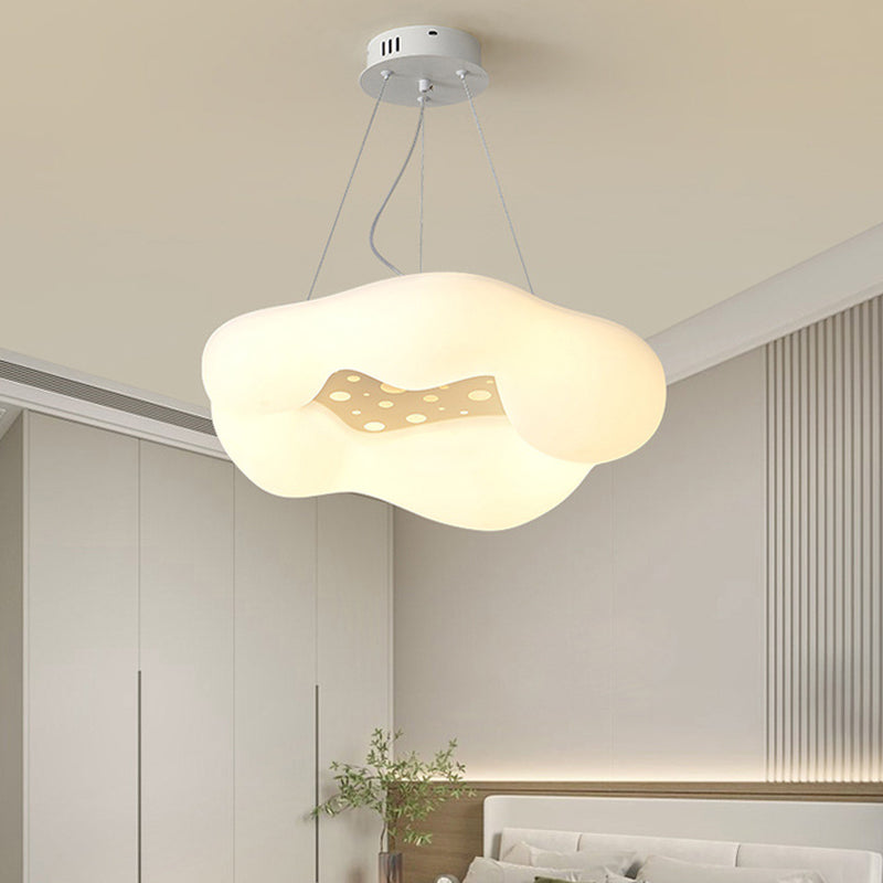 Contemporary Creative Creamy Clouds Irregular Round PE Iron LED Chandelier For Living Room
