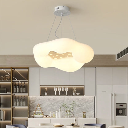 Contemporary Creative Creamy Clouds Irregular Round PE Iron LED Chandelier For Living Room