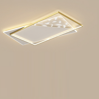 Contemporary Scandinavian Feather Rectangle Silicone Aluminum Iron LED Flush Mount Ceiling Light For Bedroom
