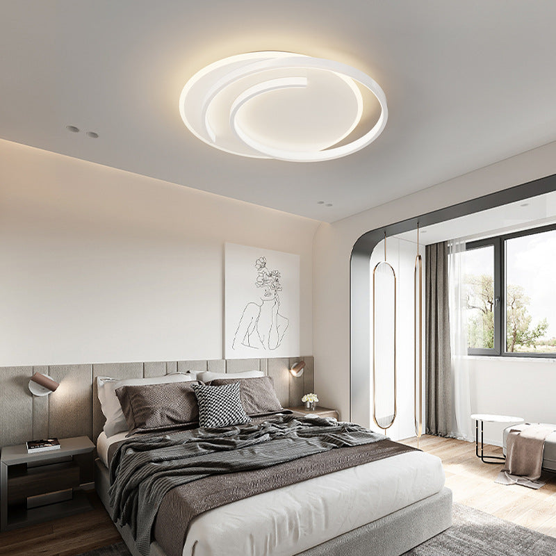 Contemporary Creative Rectangular Square Round Stacked Silicone Iron LED Flush Mount Ceiling Light For Bedroom