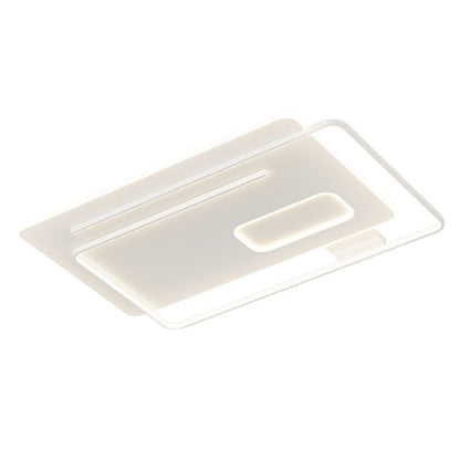 Contemporary Creative Rectangular Square Round Stacked Silicone Iron LED Flush Mount Ceiling Light For Bedroom
