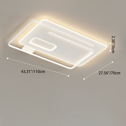 Contemporary Creative Rectangular Square Round Stacked Silicone Iron LED Flush Mount Ceiling Light For Bedroom